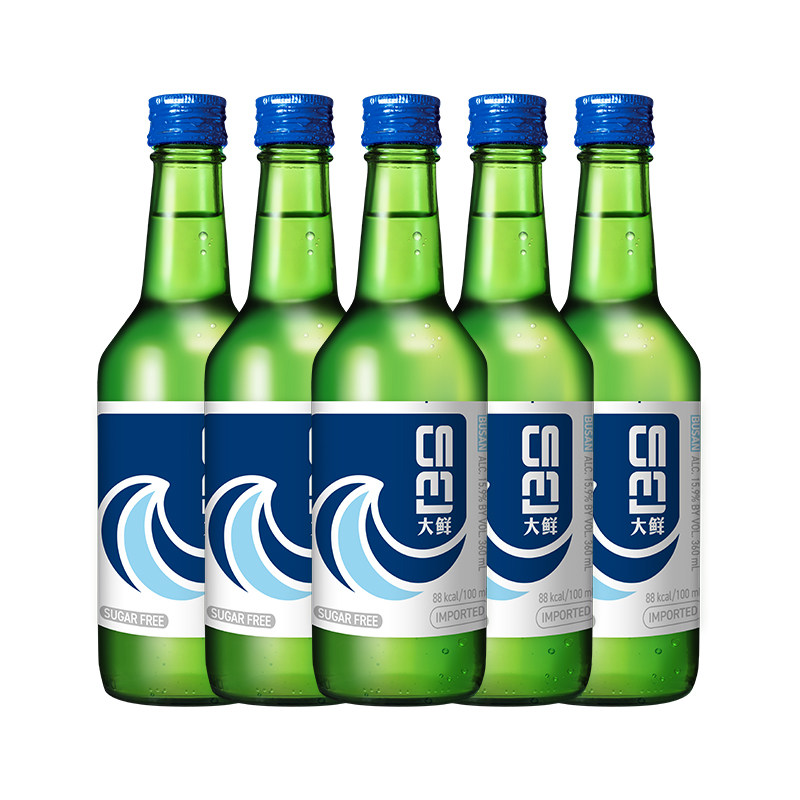 韩国釜山大鲜烧酒低卡低度0糖烧酒女士微醺利口酒360ml小瓶装聚会,淘宝优惠券,粉丝福利购,淘宝优惠卷