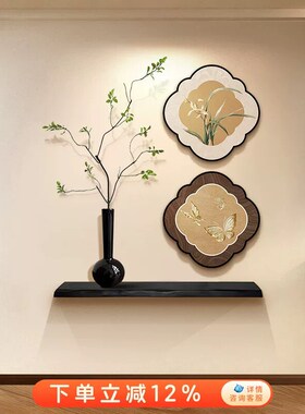 网红中玄古风关装饰画 无框高级感挂画 入户门正对壁画 植物花卉