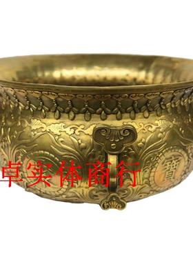 宇卓铜器c特大号纯铜聚宝盆加厚铜盆铜香炉 财 家居装饰品