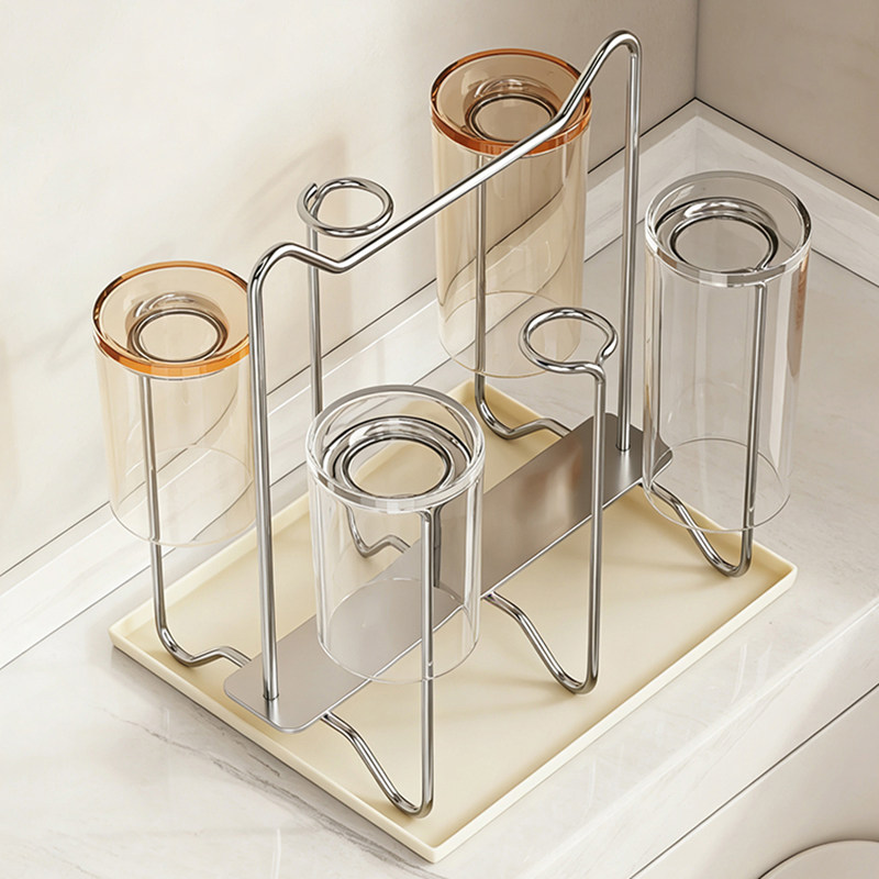 304不锈钢杯架家用置物架厨房收纳架桌面多功能茶杯水杯沥水台面,淘宝优惠券,粉丝福利购,淘宝优惠卷
