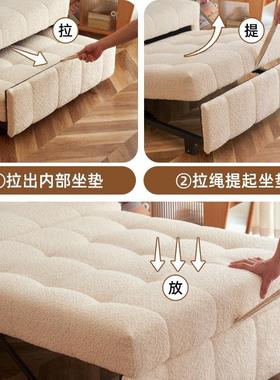 单人沙发床折叠两用2025新款小户型客厅多功能二合一抽拉伸缩沙发