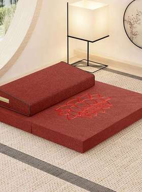 椰棕静坐家用加厚禅垫折叠垫拜佛跪拜垫布艺蒲团打坐垫禅修垫冥想