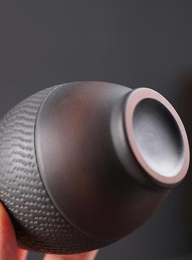 紫陶复古创意陶瓷花瓶个性时尚小花器水培花插家居饰品茶道