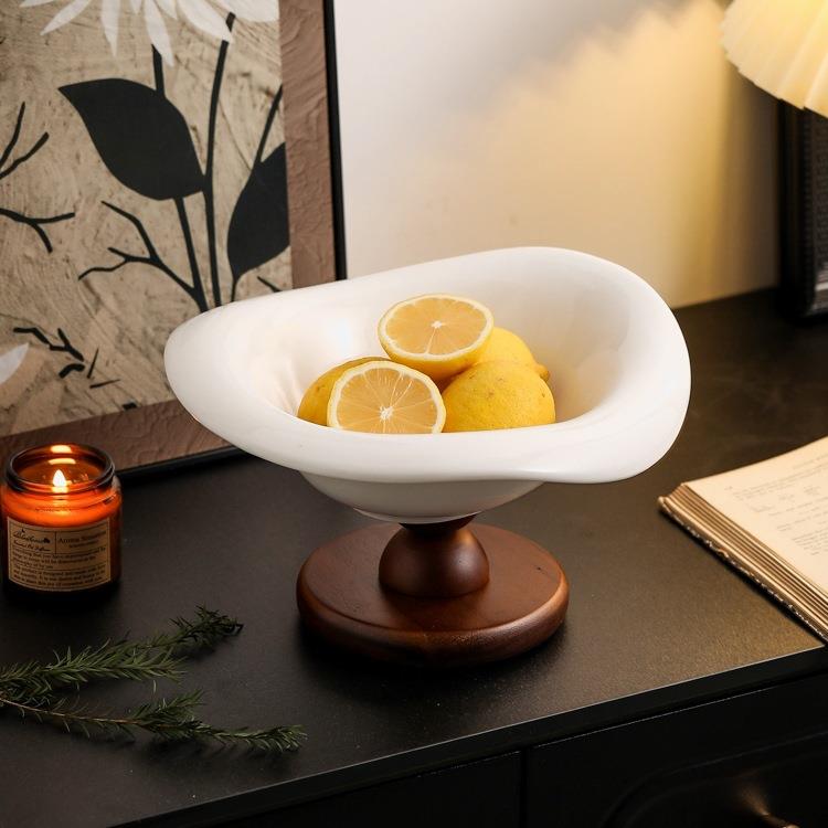 异形桌面糖干果盘高脚复古风水果碗桌面装饰果盘客厅中古风水果盘 - 图3