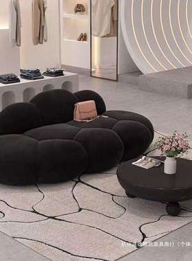 沙发云朵服装店花瓣小沙发卧室网红北欧异形奶油小户型沙发木