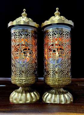 高颜值大灯灯座8小时烛台烛杯酥油灯24陶瓷镀金元宝佛手文昌招财