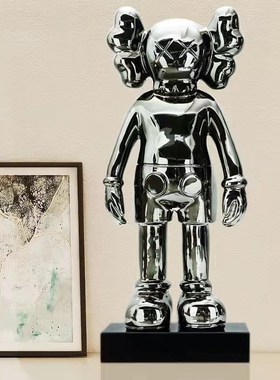 网红机器熊摆件商场橱窗样板房软装饰玻璃钢熊U大卡通公仔雕塑