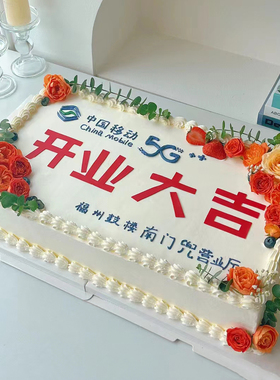 先卓仿真方形大型庆典开业乔迁企业周年奶油水果生日蛋糕模型定制