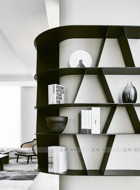 新中式现代简约白色扇形摆件样板房售楼处软装饰品创意工艺品摆设