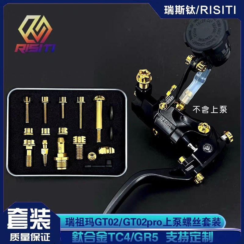 RISITI钛合金RZMA瑞祖玛GT02/GET02 pro上泵螺丝套装摩托车改装 - 图0