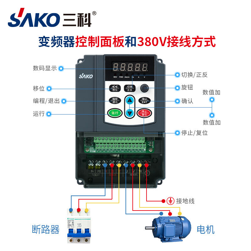 三科数控机床车床变频器0.75/1.5/2.2/4/5.5/7.5/11/15kw三相380V - 图3