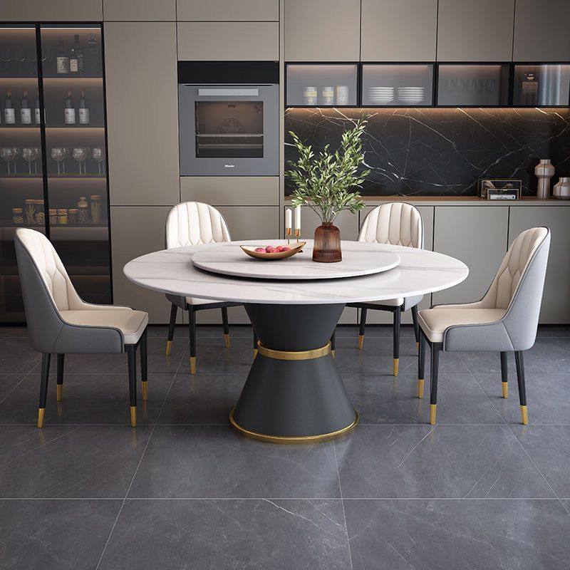意式岩板餐桌椅组合现代简约吃饭桌子轻奢大理石家用圆形桌带转盘,淘宝优惠券,粉丝福利购,淘宝优惠卷