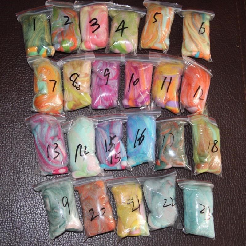 热销【颜色可选】k66S混色羊毛条夹花羊毛手工戳戳乐羊毛毡材料包,淘宝优惠券,粉丝福利购,淘宝优惠卷