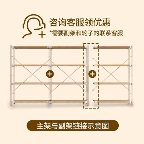 日式置物架落地多层收纳架家用客E厅卧室阳台储物架办公室书架 - 图3