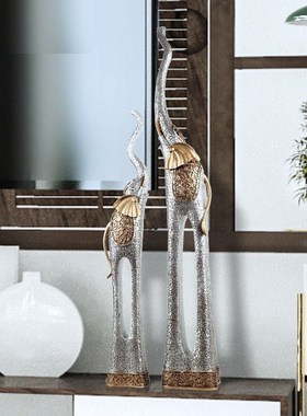 艺术抽象a大象欧式创意复古装饰品电视柜橱窗吧台摆件工艺品象摆