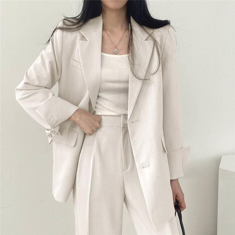 西装西裤女2023women spring autumn casual blazer jacket pants-图1