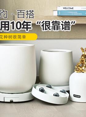 塑料花盆家用树脂养花发财树龟背竹轻奢高级感户外庭院加厚耐用