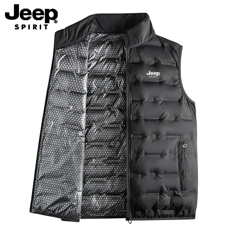 吉普JEEP石墨烯立领羽绒马甲男秋冬新款立领轻薄保暖背心外套轻薄,淘宝优惠券,粉丝福利购,淘宝优惠卷