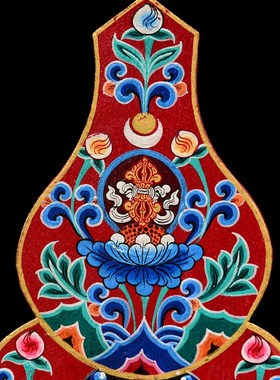 尼泊尔木质彩绘护法朵玛 藏传密宗用品彩绘工艺 朵X玛食子酥油花