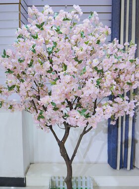 仿真樱花树大型落地景观海棠花苹果花梨花室内高的植物粉色许愿树