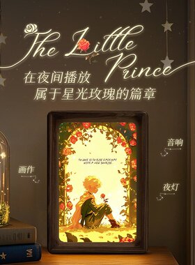 欧式古典音响画 中古风书房岛台小众艺术桌面装饰画灯光音响画