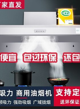 商用抽油烟机油烟净化器一体大吸力排罩小型饭店环保农村土灶厨房