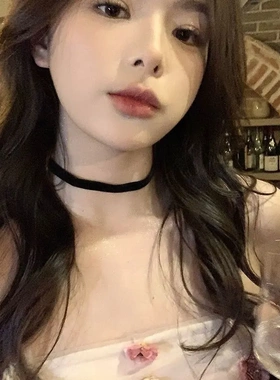 经典黑色丝绒choker项圈简约小众