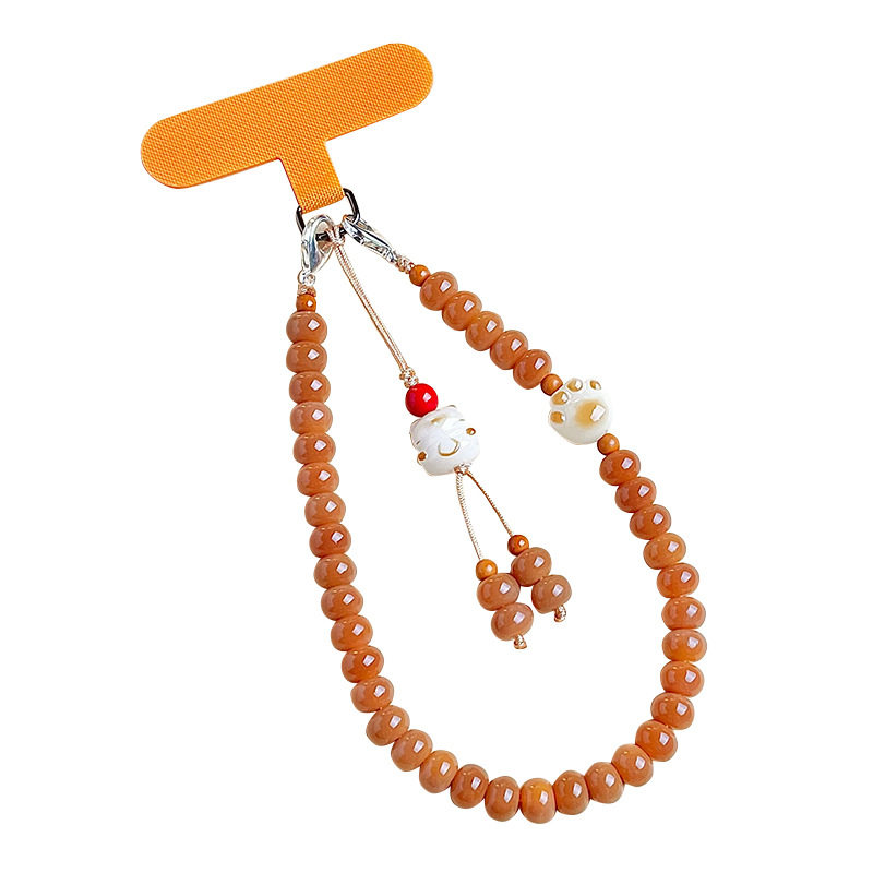 手机链挂饰天然风化菩提手机链中式国潮招财猫手腕款手机挂饰挂件,淘宝优惠券,粉丝福利购,淘宝优惠卷