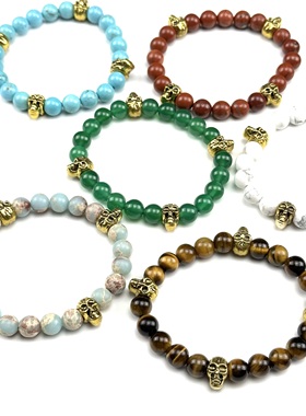 WANGWANG情侣藏银骷髅潮流手链