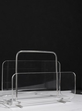 现代简约样板间书房软装售楼处客厅提手杂志N书架办公桌面收纳摆