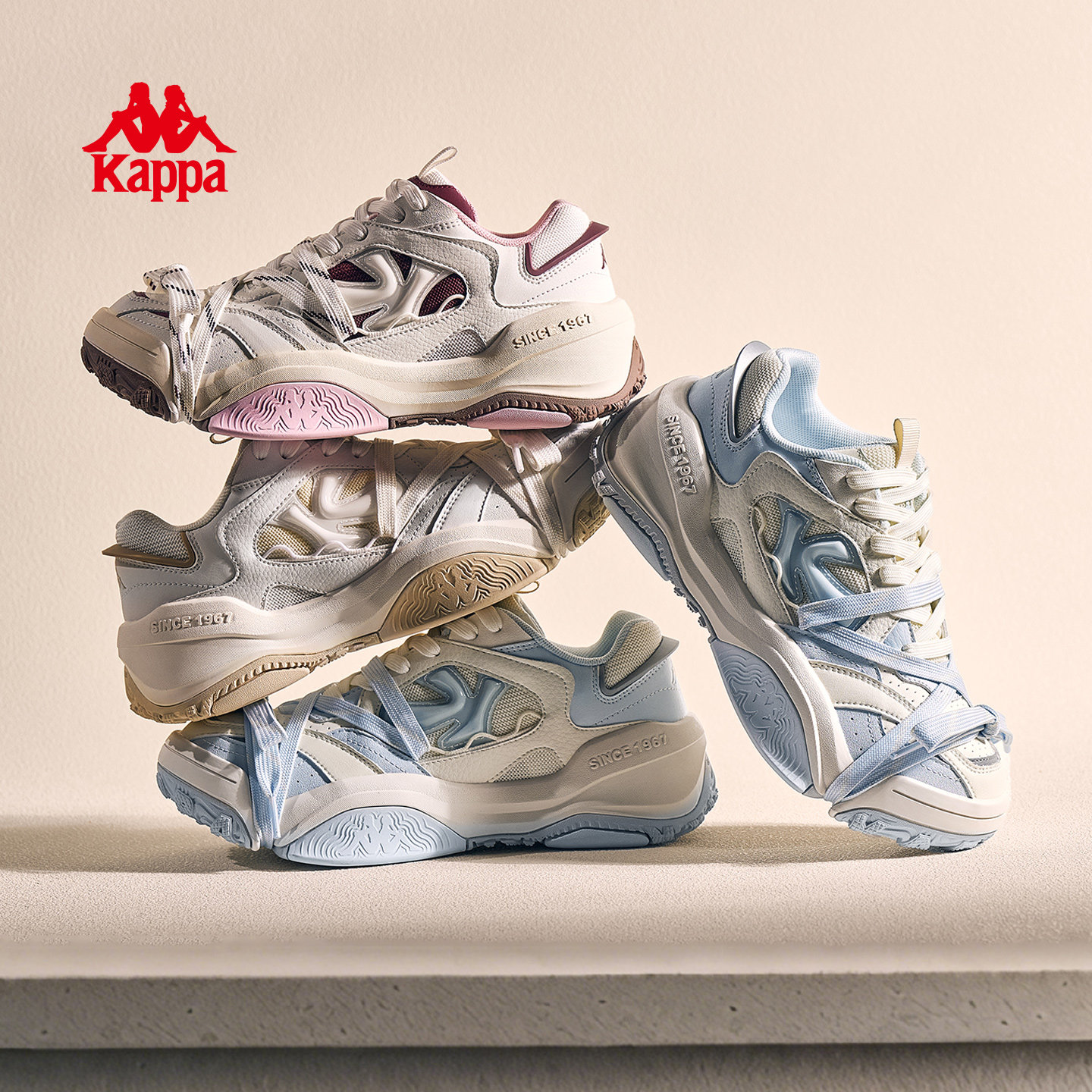 Kappa|方糖女鞋老爹鞋女款2026新款厚底小白鞋百搭休闲运动鞋子女,淘宝优惠券,粉丝福利购,淘宝优惠卷