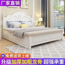 Eurostyle solid wood bed Twin Beds Modern Minimalist Single Bed Tatami Bed Princess Bed Adult Bed Master Bedroom Children Bed