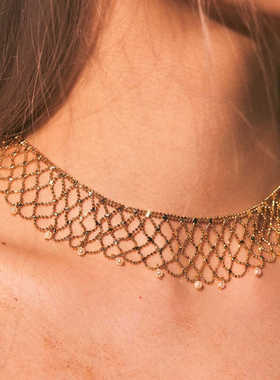 oups博主同款沙砾之网项链