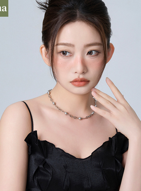 NININA时髦猪鼻拼接锁骨链送女友