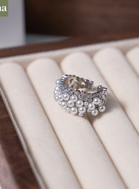 NININA锆石珍珠戒指轻奢时尚个性