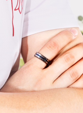 极速翼力钨金男士戒指饰品潮男戒单身个性刻字Q日韩版霸气尾戒子