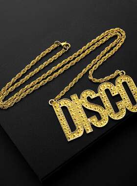 极速.New DISCO letters do not fBade necklace personality hip