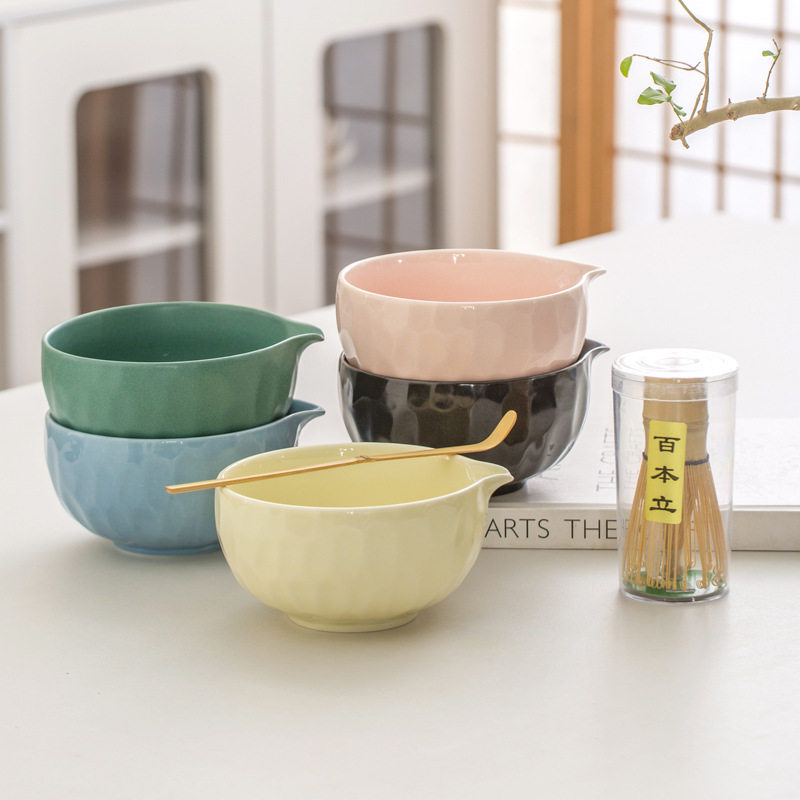 墨绿色五件套陶瓷抹茶碗套装简约打抹茶用茶筅竹子抹茶刷百本立,淘宝优惠券,粉丝福利购,淘宝优惠卷