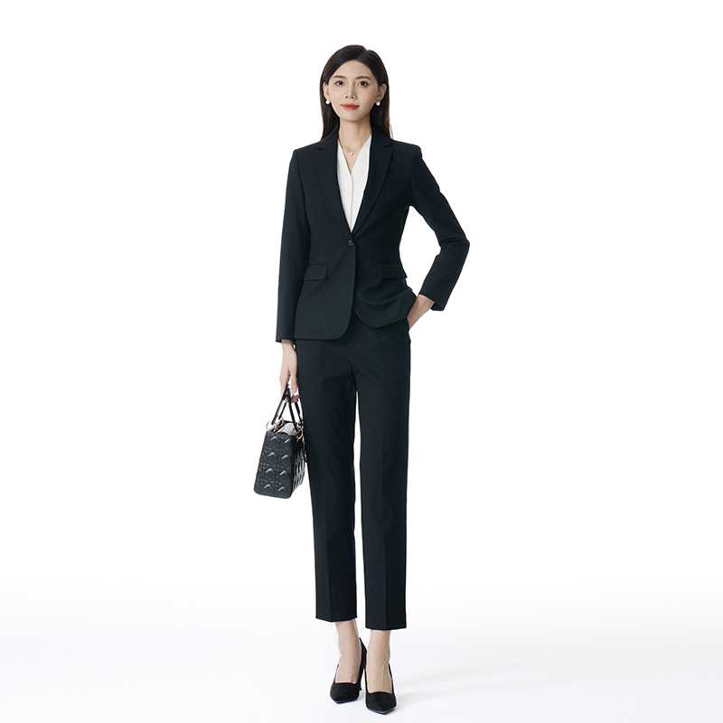 曼斯MANMISS职业套装女西装正装黑色时尚气质教资面试商务高级感 - 图1