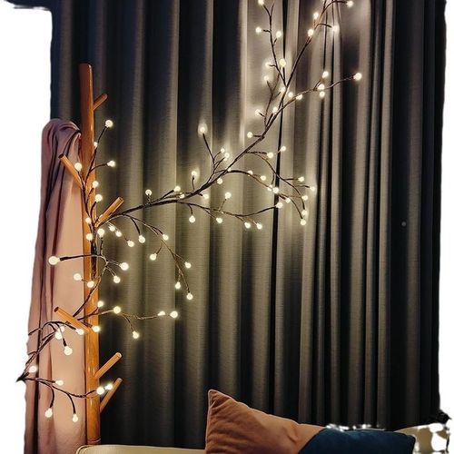 LD树枝藤条灯太阳能灯彩房间卧闪室装饰EVFN灯串满天星网红户外布 - 图3