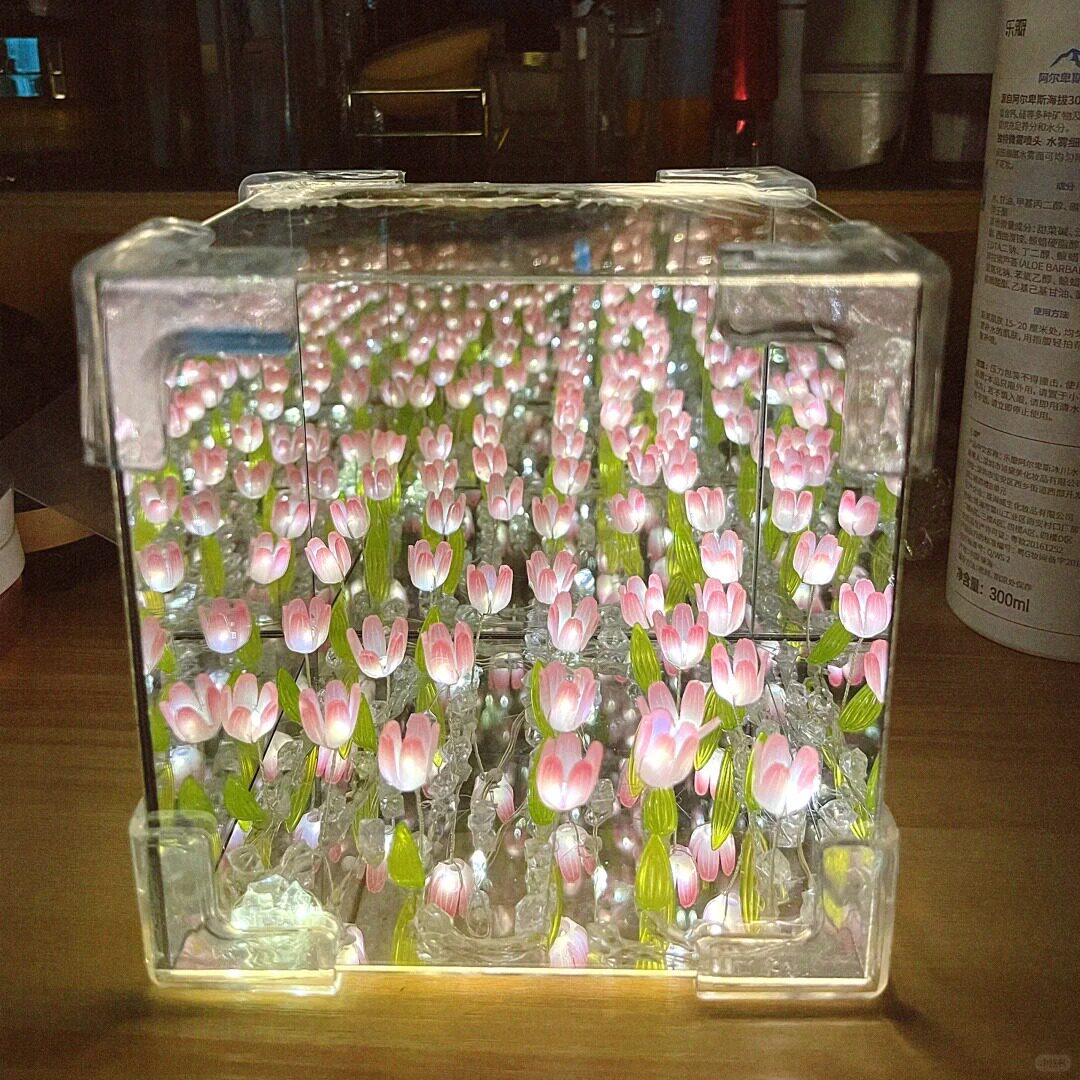 魔方郁金香小夜灯花海手工diy礼物生日礼物送女生闺蜜女朋友成品