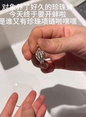 从蚌中取出珍珠给自己做条项链