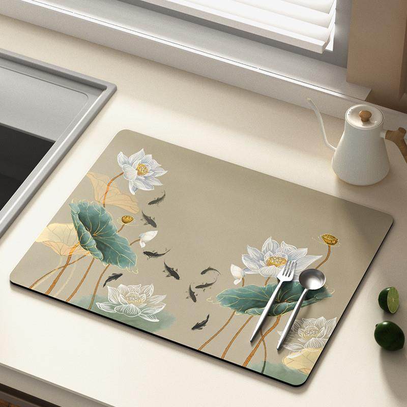 中国风沥水垫厨房台面吸水垫家用餐具厨具杯子碗盘餐垫免洗隔热垫,淘宝优惠券,粉丝福利购,淘宝优惠卷