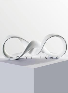 一匚扭曲环形样板间几何装饰售楼部洽谈区客厅壁柜莫比乌斯环摆件