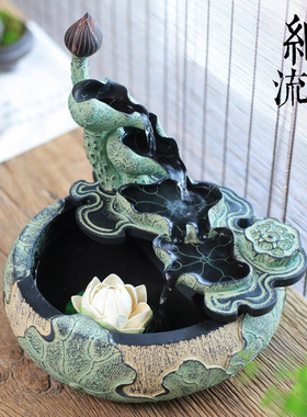 极速创意客厅新中式流水喷泉招财摆件循J环水办公室造景桌面装饰