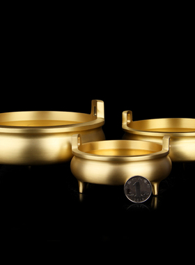 极速精品抛光纯铜实心冲耳铜香炉摆件檀香L炉熏香炉摆件佛堂香道