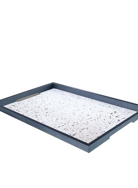 极速轻奢马毛斑点托m盘工艺摆饰酒店客厅托盘样板间软装工艺礼品