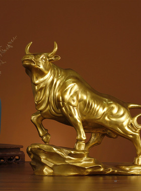 极速铜牛摆件华尔街旺市金股市炒股办公桌铜Q制工艺礼品生肖牛