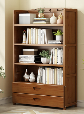 极速书架家用落地置物架学生桌上省空间现K代简约简易书柜子多层