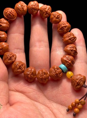 极速龙纹桃核雕刻财弥核雕财神弥勒佛手串桃木手S链桃胡非小核桃